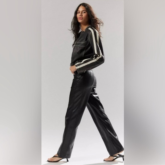 UO Silence + Noise Urban Outfitters Women’s Sydney Faux Vegan Leather Pants NWT - Picture 7 of 10